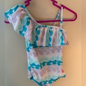 Rufflebutts 1 piece mermaid swimsuit size 6